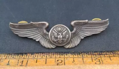 WWII/2 US Army Air Corps Air Crew Wings Full-size Sterling Marked Clutch-back • $29.99