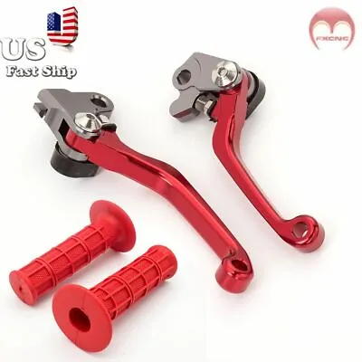 CNC For CRF450RX Honda 2017-2020 2018 2019 Brake Clutch Levers Handle Grips Red • $34.83