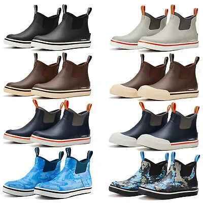 HISEA Men Ankle Fishing Deck Boot Waterproof Arch Support Outdoor Work Rain Boot • $56.79