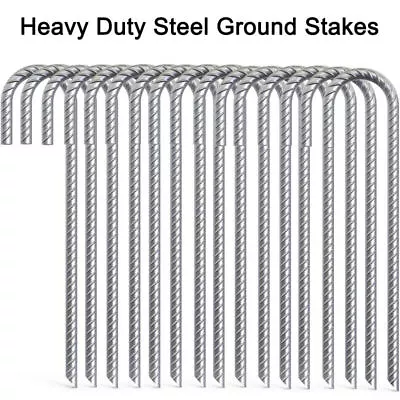 £13.99 • Buy Tent Pegs Heavy Duty Steel 300mm X 10mm Marquee Tarpaulin Awning Ground Stakes