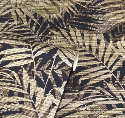 Arthouse Textured Palm Gold Chocolate Wallpaper Metallic Effect Modern Floral NE • £9.99