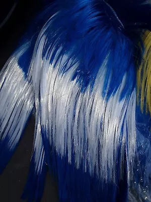 $5.95 • Buy Trolls Barb Blue /white Mohawk Adult Wig 😂🤣😭🃏 Bag409
