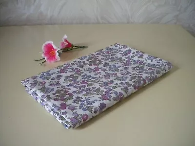 New!  Purple & Pink Dainty Floral Tana Cotton Lawn Fabric Approx. 34  W X 42  L • £4.99