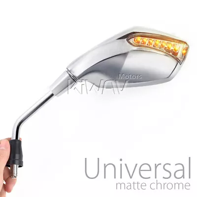 Sand Blast Chrome Mirrors LED Turn Signals 10mm For Honda Reflex TLR200 XL100 80 • $146.61