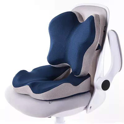 $58.99 • Buy Ergonomic Office Car Chair Seat Cushion And Lumbar Support Pillow Combo Set