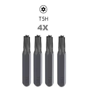 4PC T5 TR5 T5H TS5 Torx Micro Bits 4mm Hex Screwdriver Bit Security Hole In Tip • $9.99