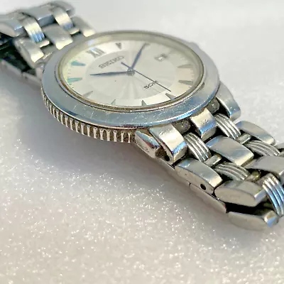 Seiko Silver Watch Men's Vintage 7N32-0CH0 R2 Stainless Steel Sapphire Crystal • $84.99