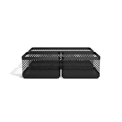 TRU RED 3 Compartment Stackable Wire Mesh Desk Organizer Matte Black 2/Pack • $31.60