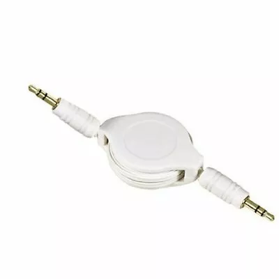 Gold 3.5mm Retractable Aux Line In Jack Audio Car Cable Lead For IPhone IPod MP3 • £2.25