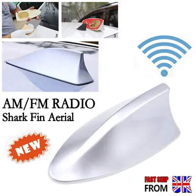 £8.69 • Buy Silver Car Shark Fin Aerial Antenna Mast Roof AM/FM Radio Signal For Vauxhall UK