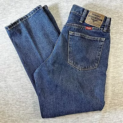 Wrangler Men’s Jeans Relaxed Fit Baggy Size 34x30 Dark Wash 100% Cotton 5 Pocket • $14.87