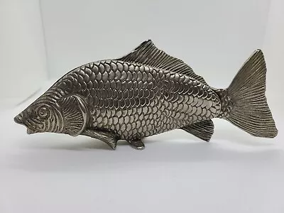 Vintage Silver Metal Fish Sculpture  Message Mail Memo Holder 9  • $16