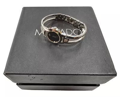 Movado Amorosa 24mm SS Diamonds Ladies Bangle Quartz Watch 84 E4 1842 • $299.95