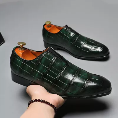 Breathable Slip On Mens Shoes Pointed Toe British Style Dress Oxfords Fashion • $69.99