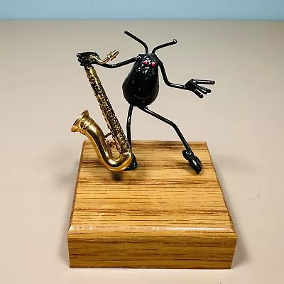Vintage Sand Flea Musician Saxophone Metal Figurine Sculpture 3.5” • $18