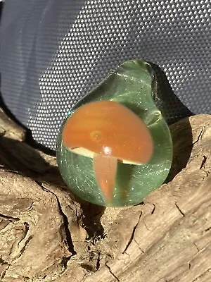 Boro Glass Mushroom Pendant Handmade In Oregon. • $14.99