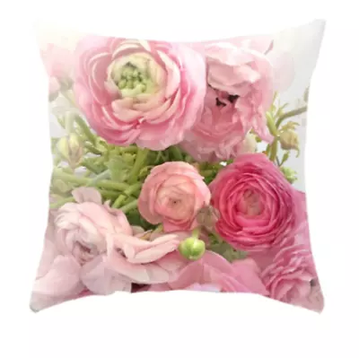 Peony Flower Polyester Cushion Cover Pillow Case Home Sofa Decor 45x45 Uk • £3.29