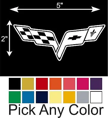 Corvette C6 Flag Emblem Logo Decal Vinyl Window Sticker Pick A Color • $4.50
