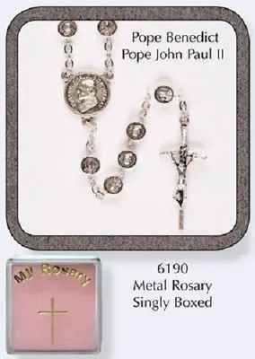 Rosary Beads Pope Benedict & John Paul II Catholic Church Anglican • £12