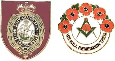  Northumberland Fusiliers Badge And Masonic We Will Remember Enamel Badge • £9.99