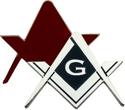 Masonic Silver Compass & Square G Symbol Auto Car Emblem W/ Sticker • $12.99