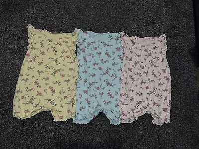 Next Floral Baby Girls Short Summer Romper Suits 18-24 Months  • £3.50