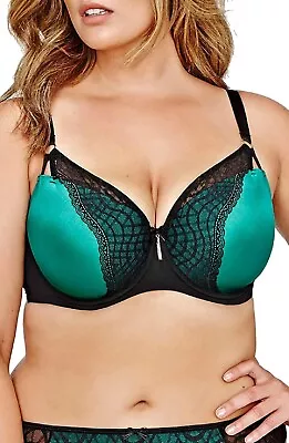 Ashley Graham Showstopper Underwire Balconette Bra Green With Envy 36DDD • $70