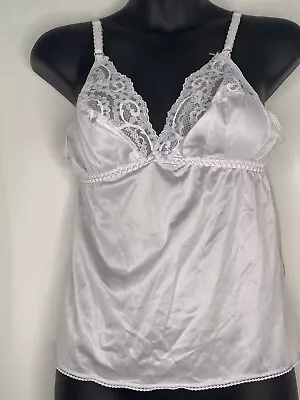 Vintage Sweet Nothings Maidenform White Camisole Slip Top Lace Union Sz 36 • $19