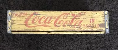 VINTAGE 1969 YELLOW & RED COCA-COLA CRATE 18  X 12  X 4  • $19.99