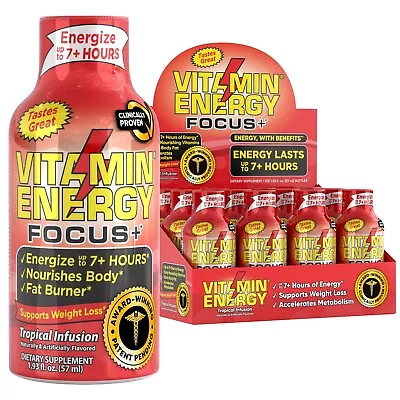 (12 Pack) Vitamin Energy® Focus+ Tropical Energy Shots Clinically Proven • $29.95