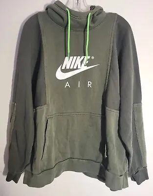 Nike Air Hoodie Women's XL Green Colorblock Long Sleeve Cotton Jordan AF1 • $21