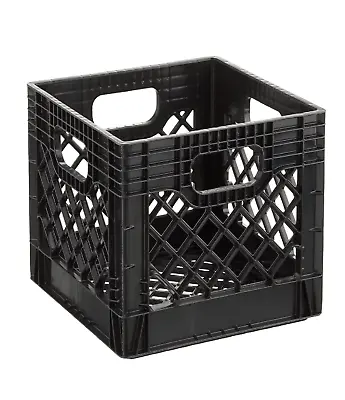 16QT Plastic Heavy-Duty Plastic Square Milk Crate Black • $10.20