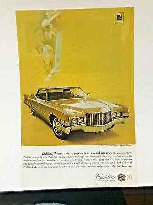 Vintage Cadillac  Ad: 1970 Gold Coupe DeVille W/Black Top • $3