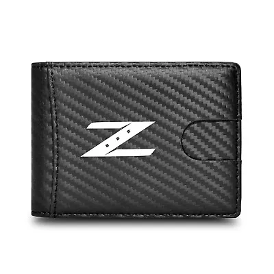 For Nissan 350Z Z Logo Black Slim Carbon Fiber Patterns RFID Blocking Wallet • $40.99