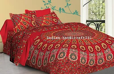 Bohemian Indian Mandala Bedding Quilt Duvet Cover Set Double Size Comforter Set • $46.60