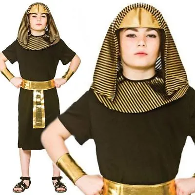 £10.99 • Buy Boys Pharaoh Egyptian King Fancy Dress Book Day Costume Historical Kids Outfit