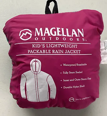 Youth Girls Magellan Lightweight Packable Rain Jacket Pink Large Exc Cond • $10.39