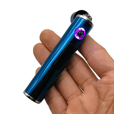 Dual Arc Plasma Electric Lighter USB Rechargeable Portable Smoking Lighters Blue • $9.49