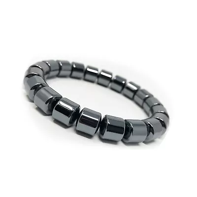 Hematite Non-Magnetic Bracelet Mens Womens Unisex Adjustable Size Black X13 • $8.99