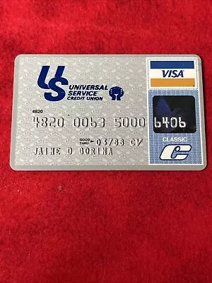 COLLECTIBLE UNIVERSAL SERVICE CREDIT UNION VISA EXPIRED CREDIT CARD (13a) • $12.75