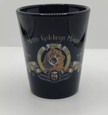 Metro Goldwyn Mayer Lion Souvenir Black Shot Glass MGM Walt Disney Parks Florida • $9.99