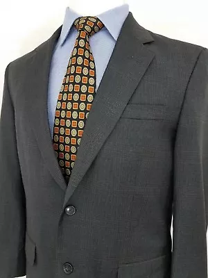 Jos A Bank Two Button Charcoal Glen Plaid Wool Blazer Sport Coat 40 R  • $31.87