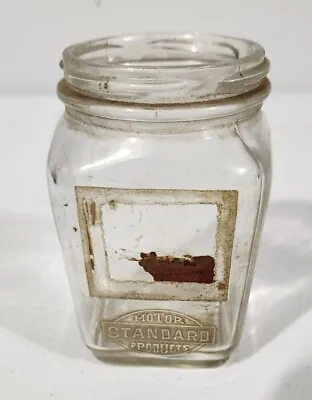 Vintage STANDARD Motor Products Gas Service Station Embossed Glass Jar No Lid • $6.99