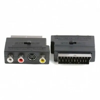 £3.99 • Buy 3 Rca And S-vhs Composite Video To Scart Adapter Input Output Switch Selector