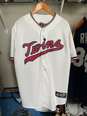 Joe Mauer Majestic Minnesota Twins White Jersey • $100