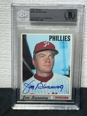 Jim Bunning 1970 Topps Signed Phillies Baseball Card - Beckett • $7.50