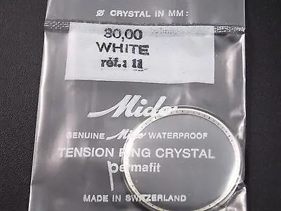 White Tension Ring Mido Vintage Watch Crystal 30mm Permafit Waterproof Ref#11 • $29