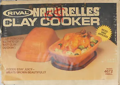 VTG Rival Naturelles Clay Cooker Model 4672 Small For Oven/Microwaves USA New • $34.56