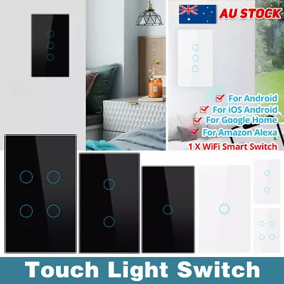 Au Stock Touch Glass Light Switch 1 2 3 4 GANG Wall Light Switch Glass Panel LED • $18.99