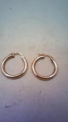 Hallmarked 9 Ct Gold Small Hoop Earrings • £35